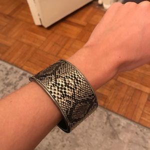 Snakeskin silver arm cuff bracelet